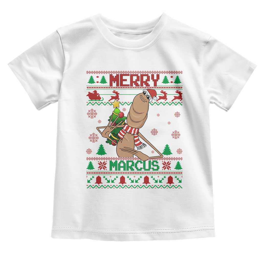 Marcus The Worm Christmas Meme Toddler T Shirt Funny Brain Rot Xmas TS14 White Print Your Wear