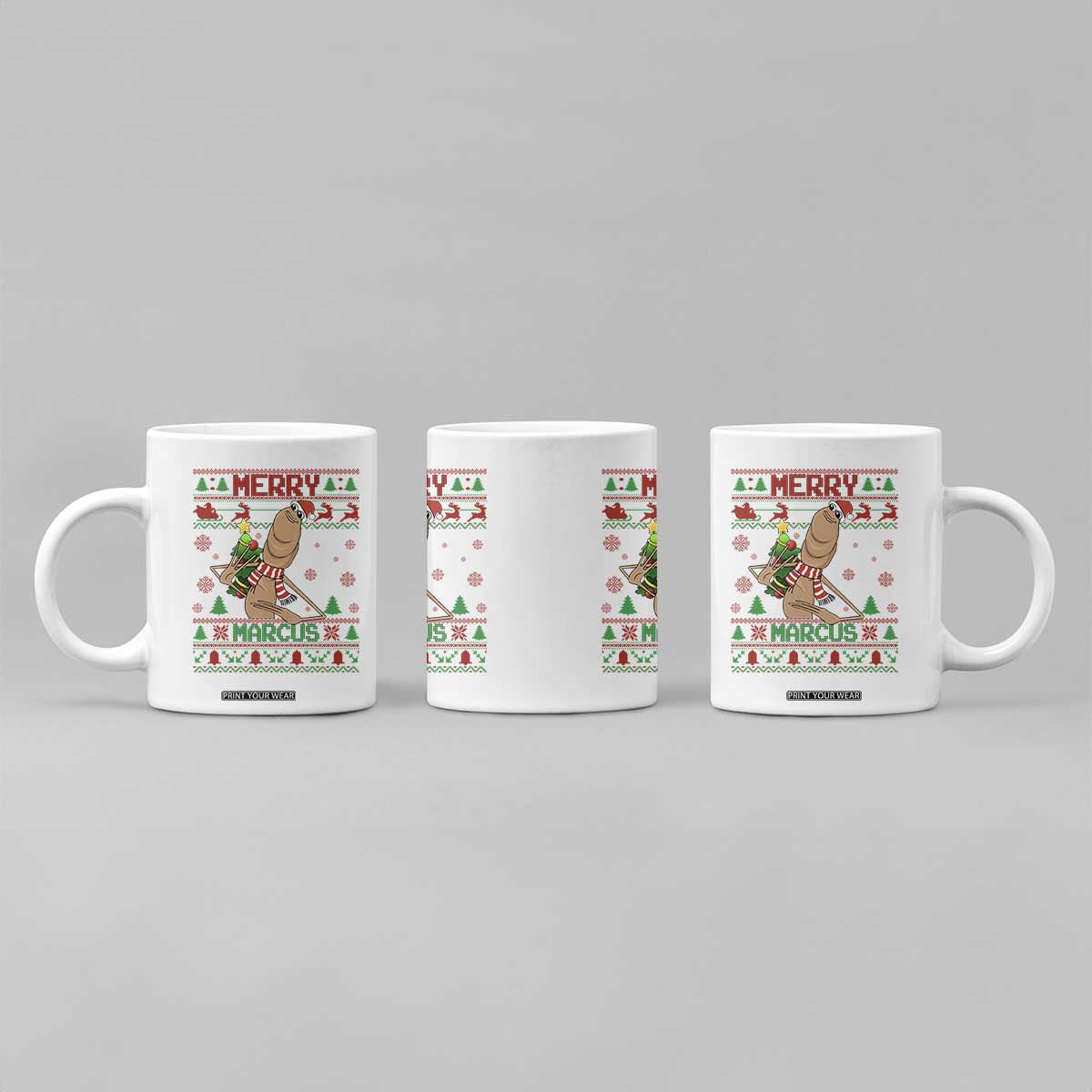 Marcus The Worm Christmas Meme Coffee Mug Funny Brain Rot Xmas TS14 Print Your Wear