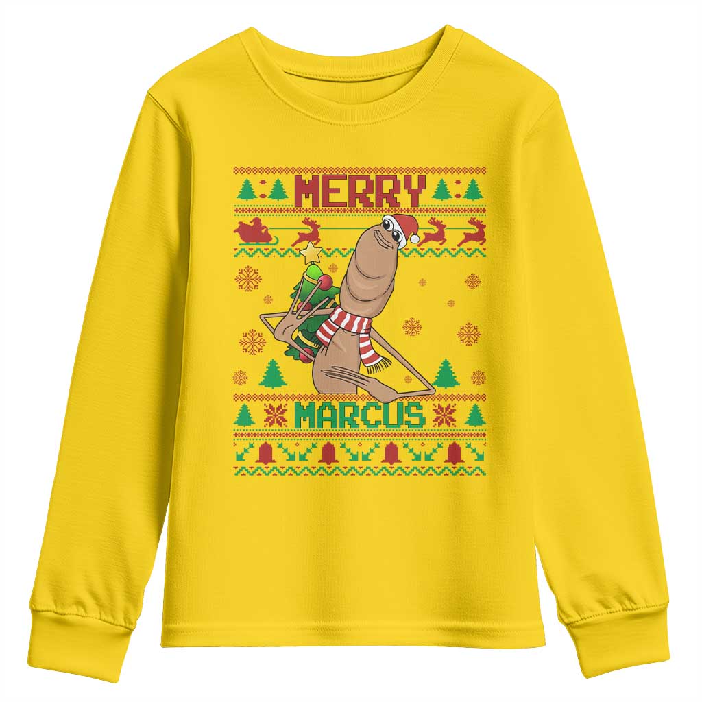 Marcus The Worm Christmas Meme Youth Sweatshirt Funny Brain Rot Xmas TS14 Daisy Print Your Wear