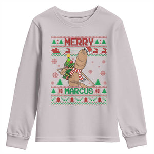 Marcus The Worm Christmas Meme Youth Sweatshirt Funny Brain Rot Xmas TS14 Ice Gray Print Your Wear