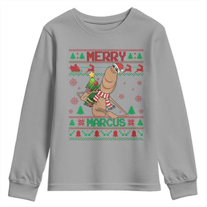Marcus The Worm Christmas Meme Youth Sweatshirt Funny Brain Rot Xmas TS14 Sport Gray Print Your Wear