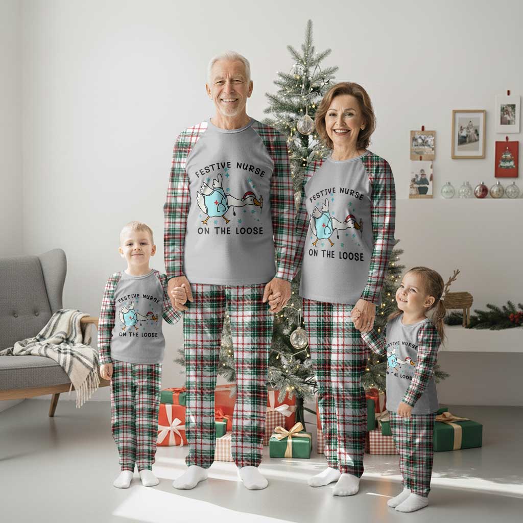 Funny Goose Nurse Christmas Plaid Pajama Set Festive Nurses On The Loose TS14 Christmas Plaid Print Your Wear