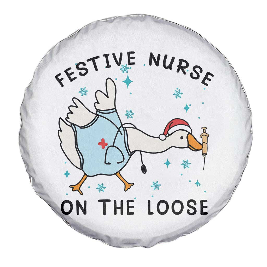 Funny Goose Nurse Christmas Spare Tire Cover Festive Nurses On The Loose TS14 Print Your Wear