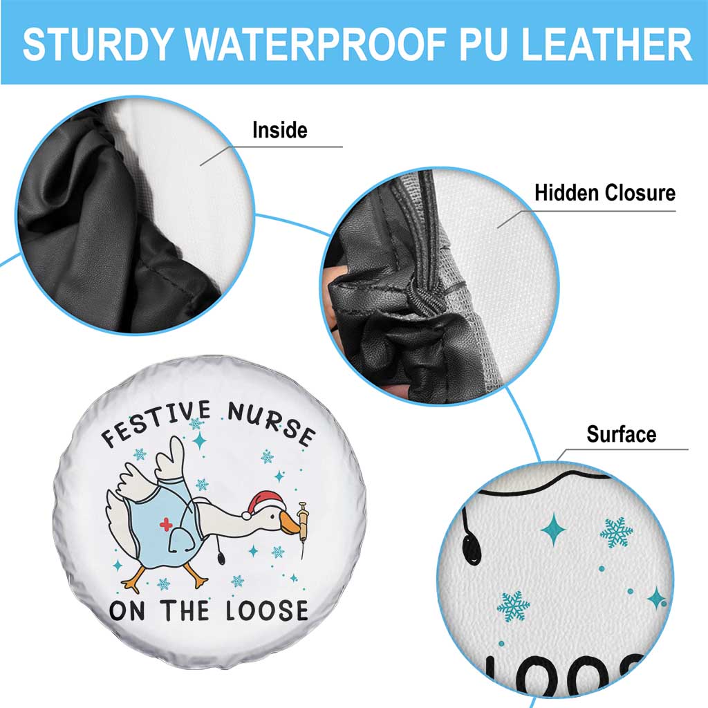 Funny Goose Nurse Christmas Spare Tire Cover Festive Nurses On The Loose TS14 Print Your Wear