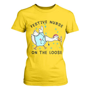 Funny Goose Nurse Christmas T Shirt For Women Festive Nurses On The Loose TS14 Daisy Print Your Wear