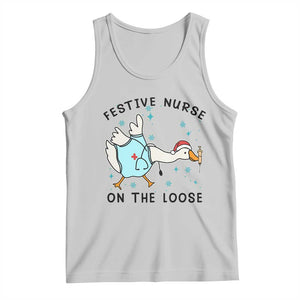 Funny Goose Nurse Christmas Tank Top Festive Nurses On The Loose TS14 Ash Print Your Wear