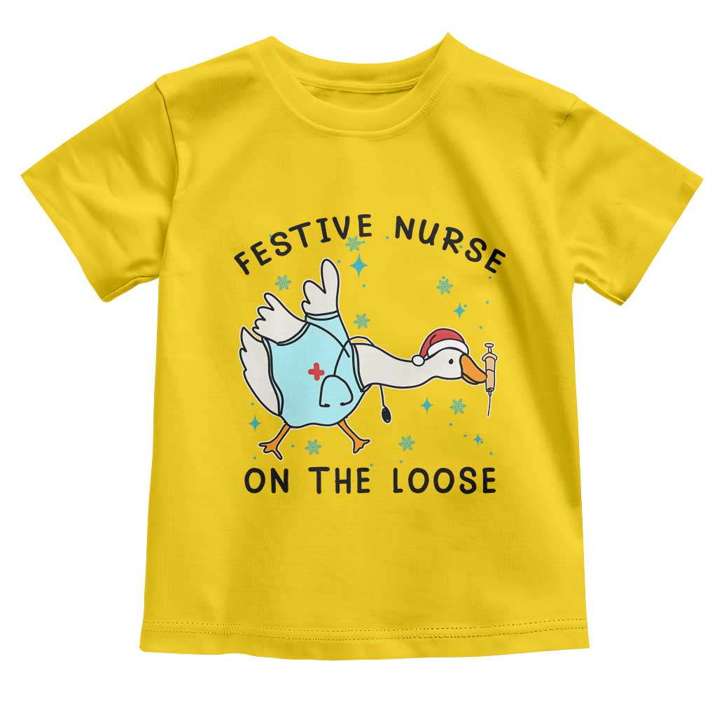 Funny Goose Nurse Christmas Toddler T Shirt Festive Nurses On The Loose TS14 Daisy Print Your Wear
