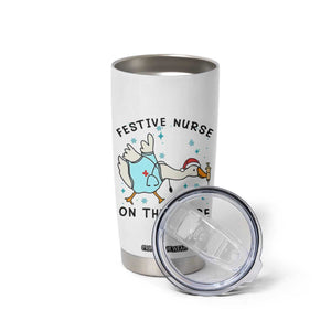 Funny Goose Nurse Christmas Tumbler Cup Festive Nurses On The Loose TS14 Print Your Wear