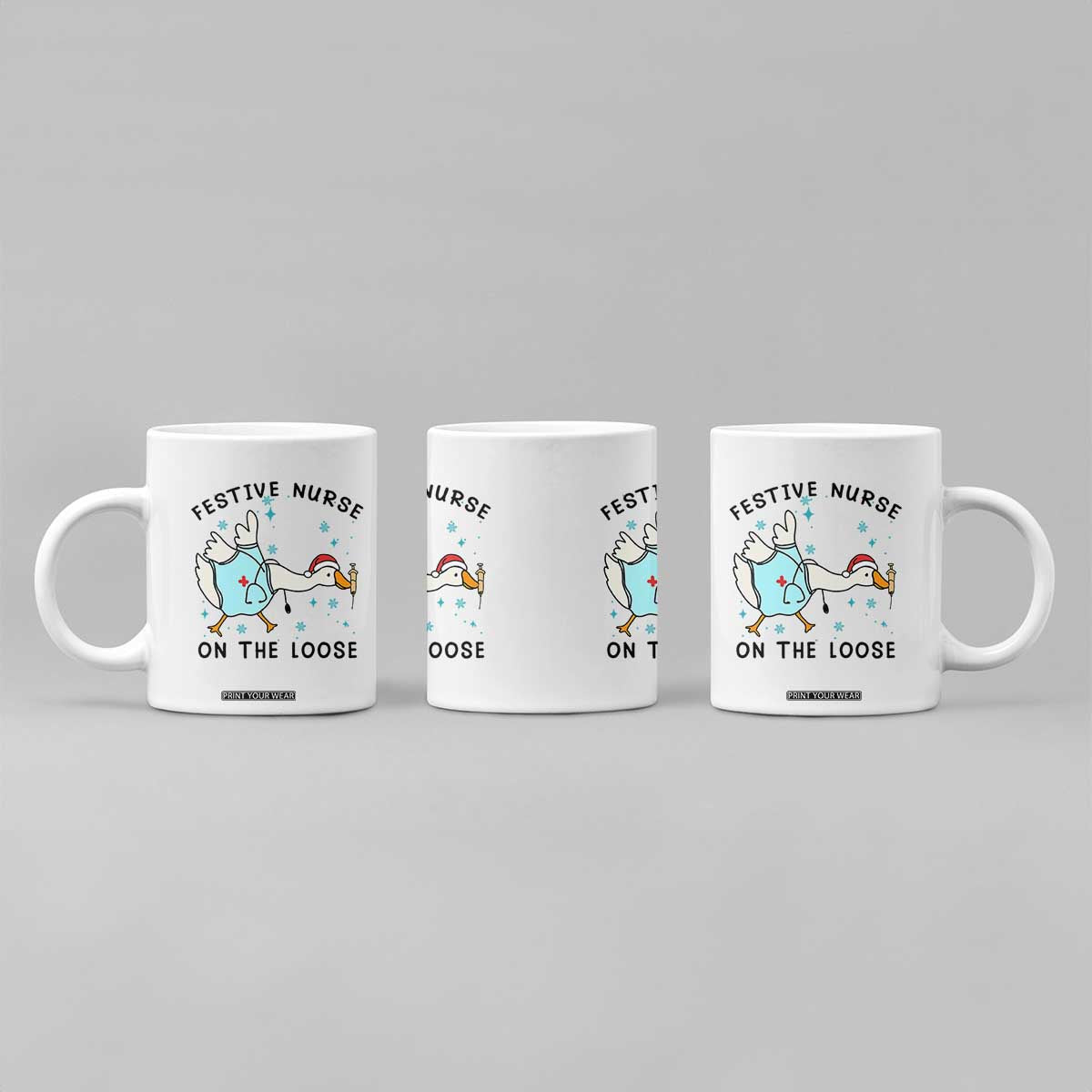 Funny Goose Nurse Christmas Coffee Mug Festive Nurses On The Loose TS14 Print Your Wear
