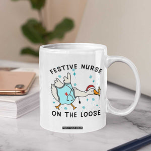 Funny Goose Nurse Christmas Coffee Mug Festive Nurses On The Loose TS14 Print Your Wear