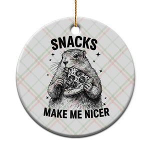 Funny Groundhog Eating Pizza Ceramic Ornament Snacks Make Me Nicer TS14 1pc Christmas Plaid Print Your Wear