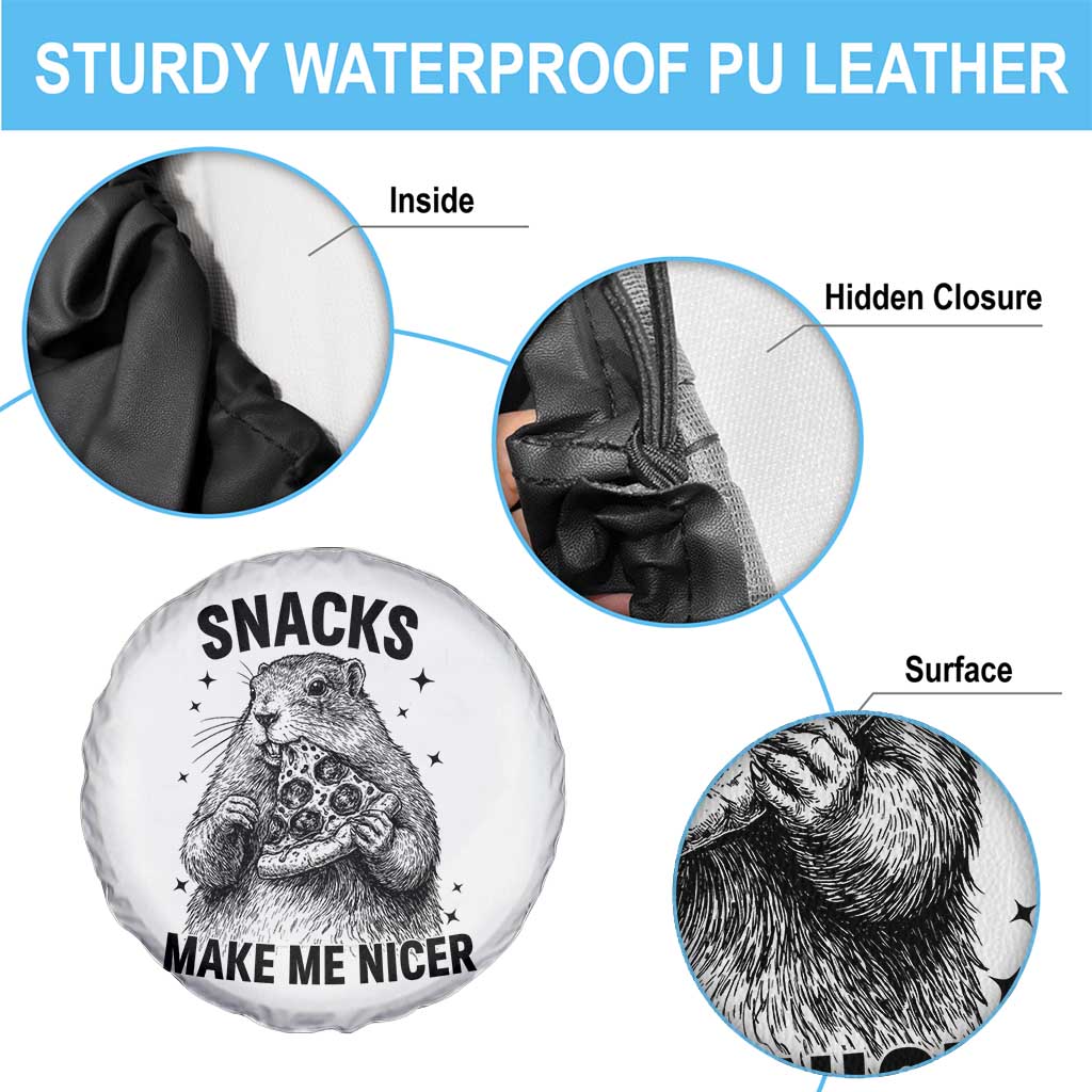 Funny Groundhog Eating Pizza Spare Tire Cover Snacks Make Me Nicer TS14 Print Your Wear