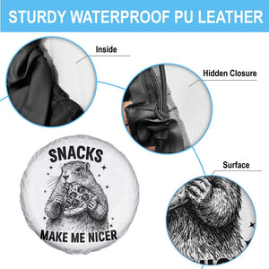 Funny Groundhog Eating Pizza Spare Tire Cover Snacks Make Me Nicer TS14 Print Your Wear