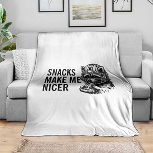Funny Raccoon Eating Pizza Throw Blanket Snacks Make Me Nicer TS14 Print Your Wear