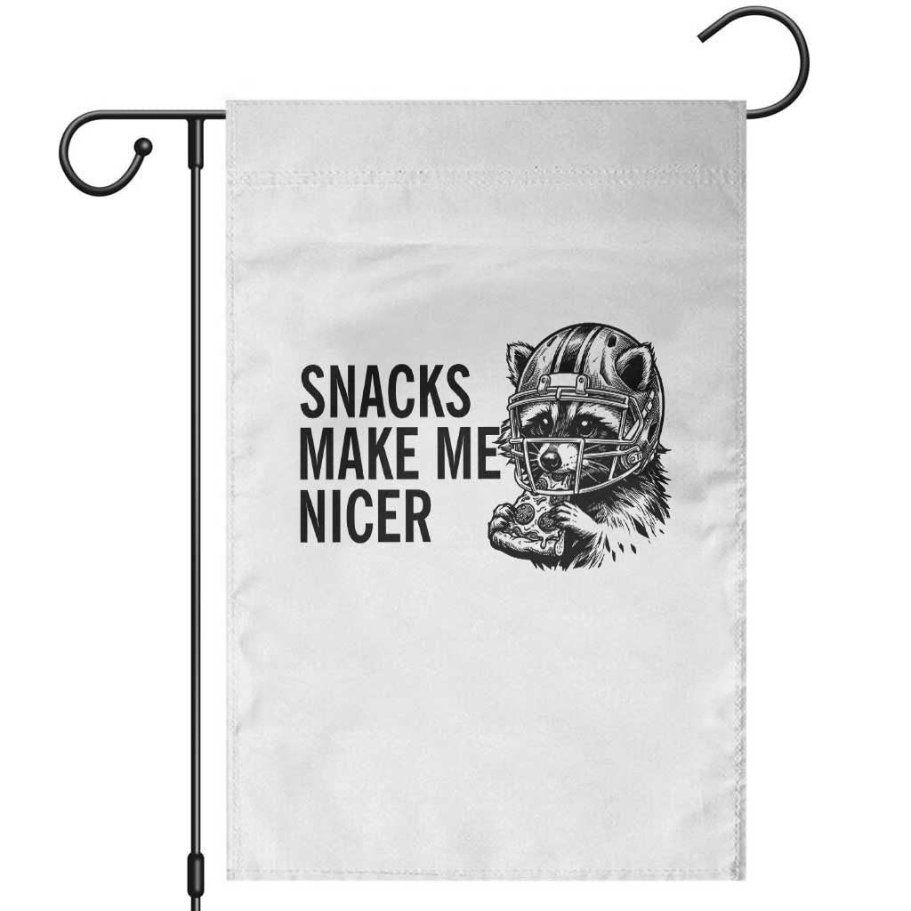 Funny Raccoon Eating Pizza Garden Flag Snacks Make Me Nicer TS14 White Print Your Wear