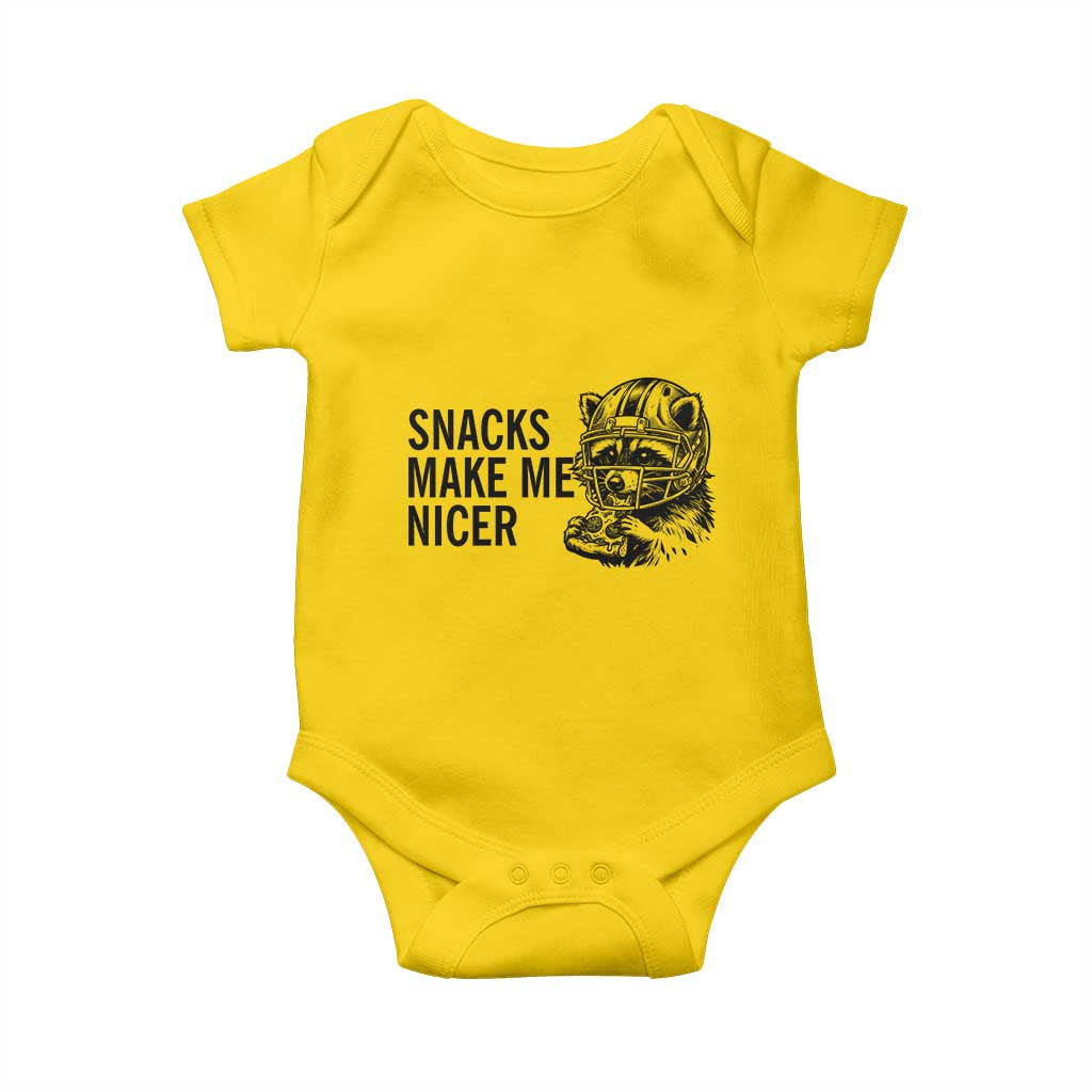 Funny Raccoon Eating Pizza Baby Onesie Snacks Make Me Nicer TS14 Daisy Print Your Wear