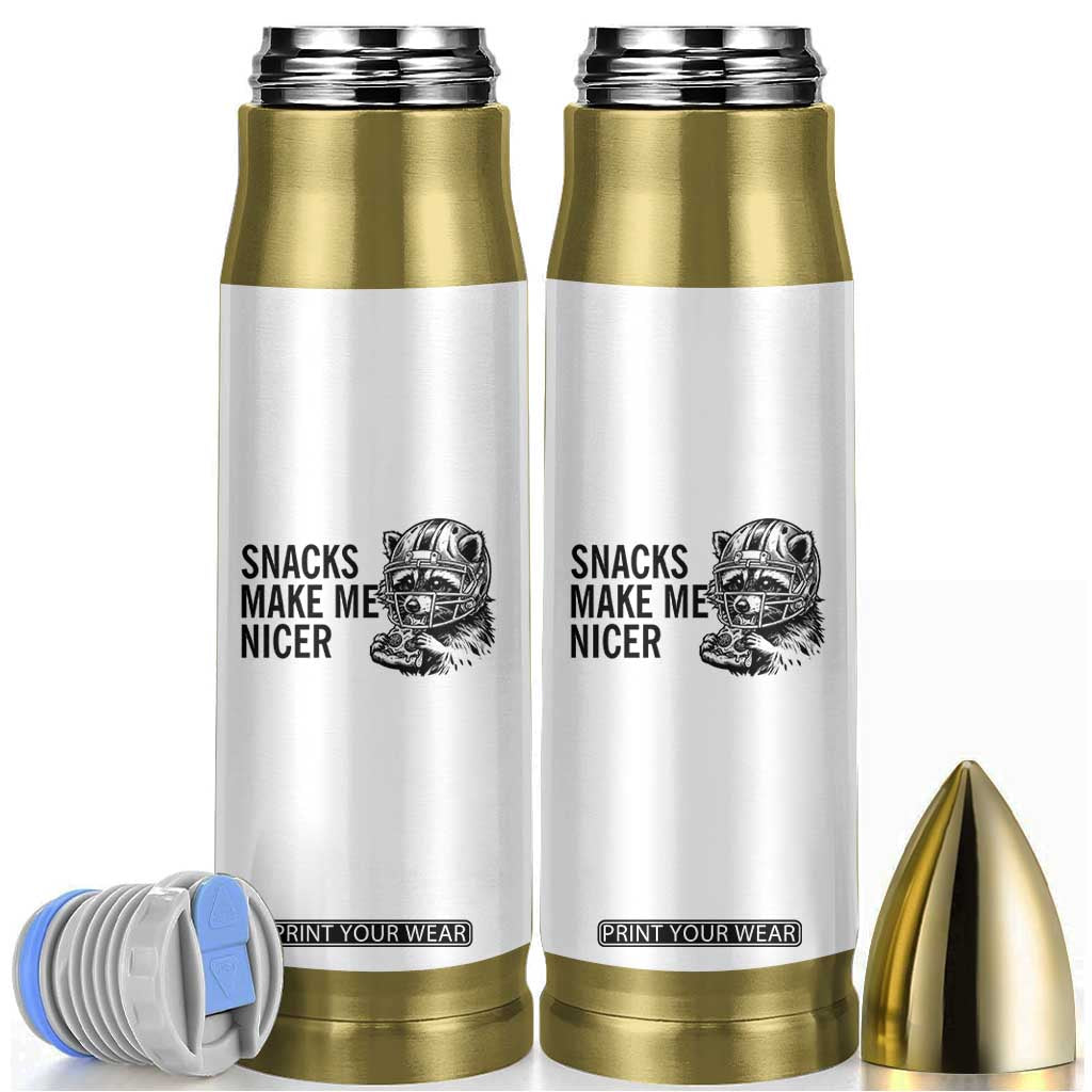 Funny Raccoon Eating Pizza Bullet Tumbler Snacks Make Me Nicer TS14 White Print Your Wear