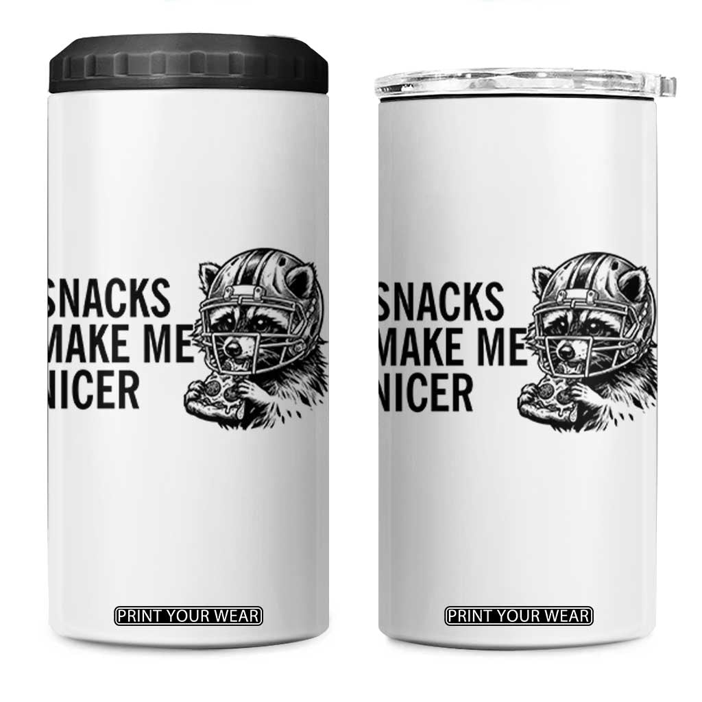 Funny Raccoon Eating Pizza 4 in 1 Can Cooler Tumbler Snacks Make Me Nicer TS14 One Size: 16 oz White Print Your Wear