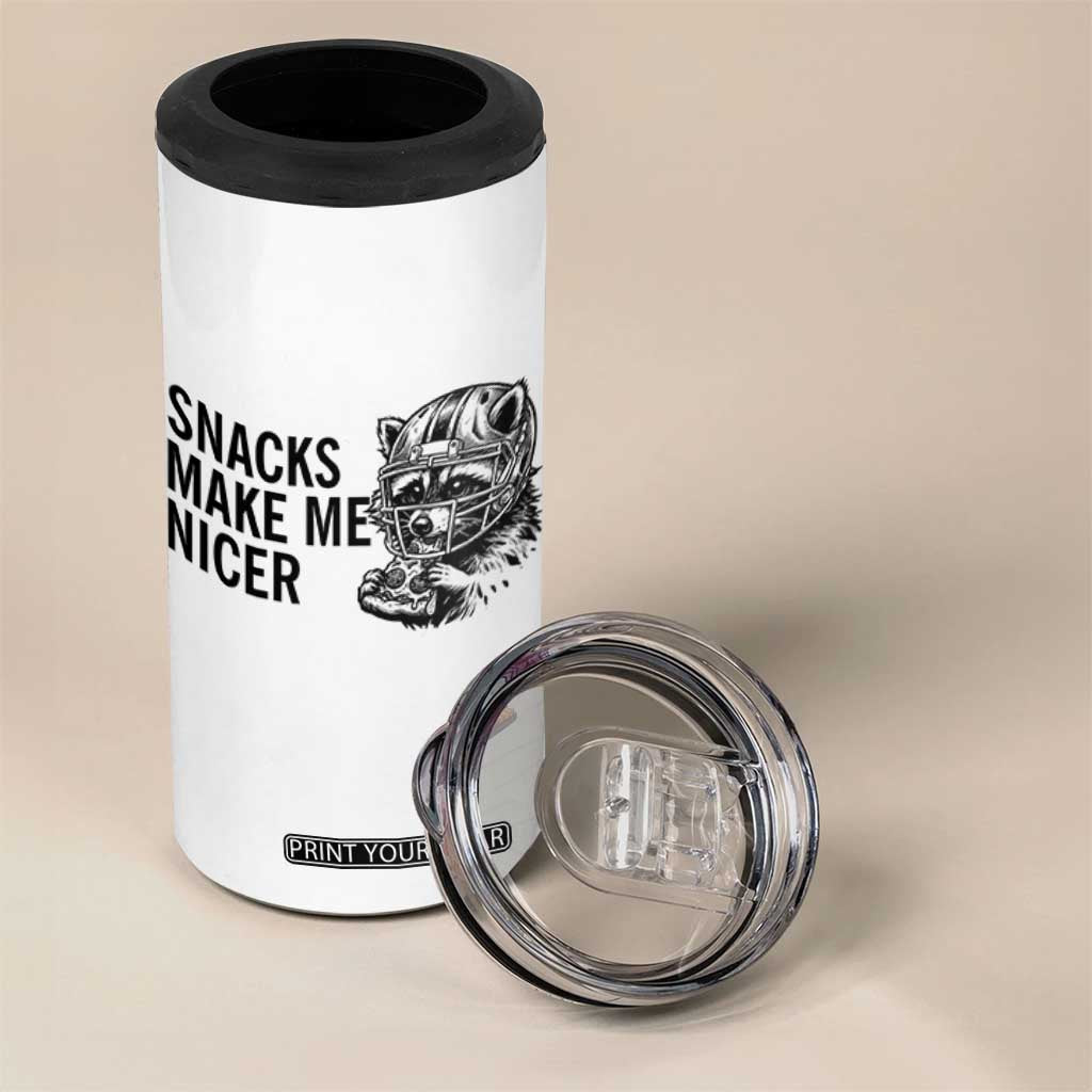 Funny Raccoon Eating Pizza 4 in 1 Can Cooler Tumbler Snacks Make Me Nicer TS14 Print Your Wear