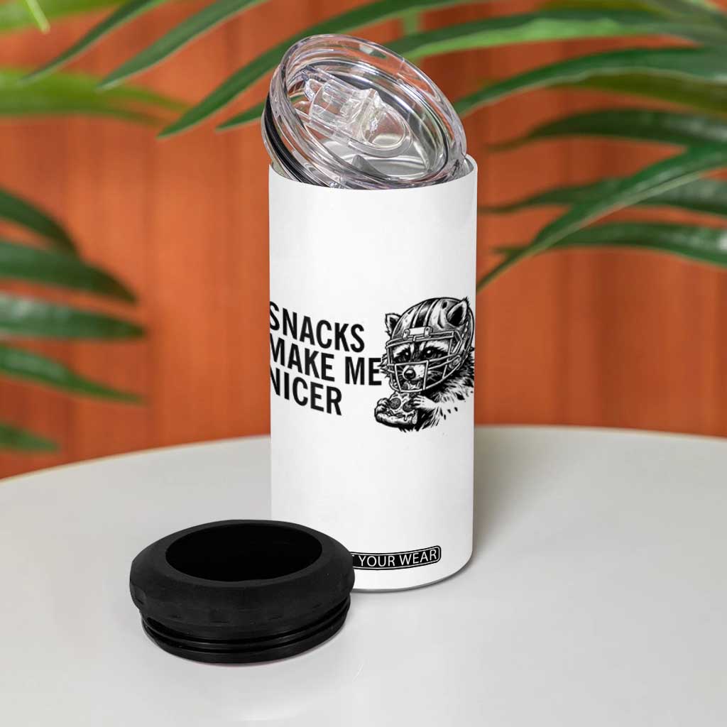 Funny Raccoon Eating Pizza 4 in 1 Can Cooler Tumbler Snacks Make Me Nicer TS14 Print Your Wear
