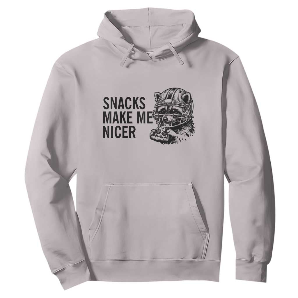 Funny Raccoon Eating Pizza Hoodie Snacks Make Me Nicer TS14 Ice Gray Print Your Wear
