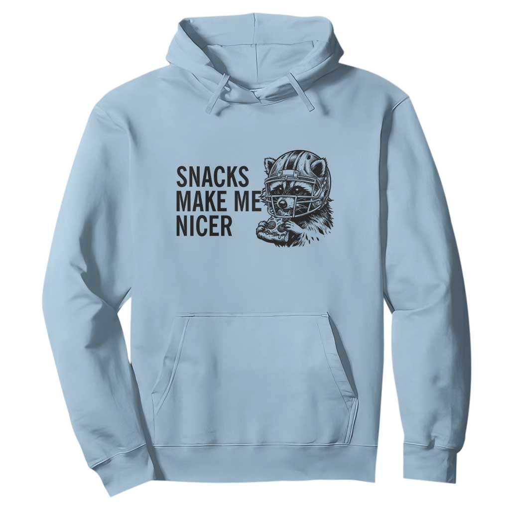Funny Raccoon Eating Pizza Hoodie Snacks Make Me Nicer TS14 Light Blue Print Your Wear