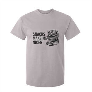 Funny Raccoon Eating Pizza T Shirt For Kid Snacks Make Me Nicer TS14 Ice Gray Print Your Wear