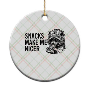 Funny Raccoon Eating Pizza Ceramic Ornament Snacks Make Me Nicer TS14 1pc Christmas Plaid Print Your Wear