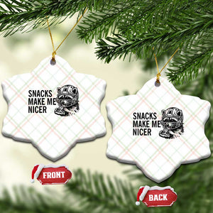 Funny Raccoon Eating Pizza Ceramic Ornament Snacks Make Me Nicer TS14 Print Your Wear