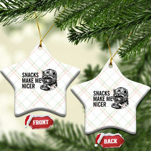 Funny Raccoon Eating Pizza Ceramic Ornament Snacks Make Me Nicer TS14 Print Your Wear