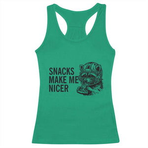 Funny Raccoon Eating Pizza Racerback Tank Top Snacks Make Me Nicer TS14 Irish Green Print Your Wear