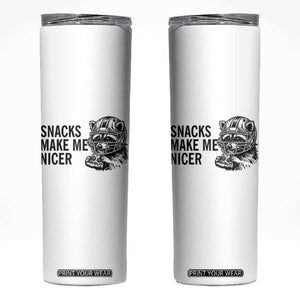 Funny Raccoon Eating Pizza Skinny Tumbler Snacks Make Me Nicer TS14 White Print Your Wear
