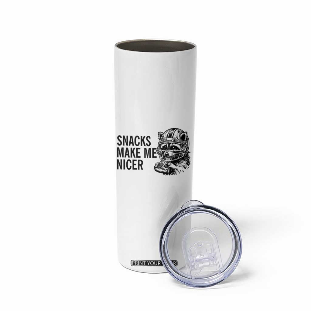 Funny Raccoon Eating Pizza Skinny Tumbler Snacks Make Me Nicer TS14 Print Your Wear