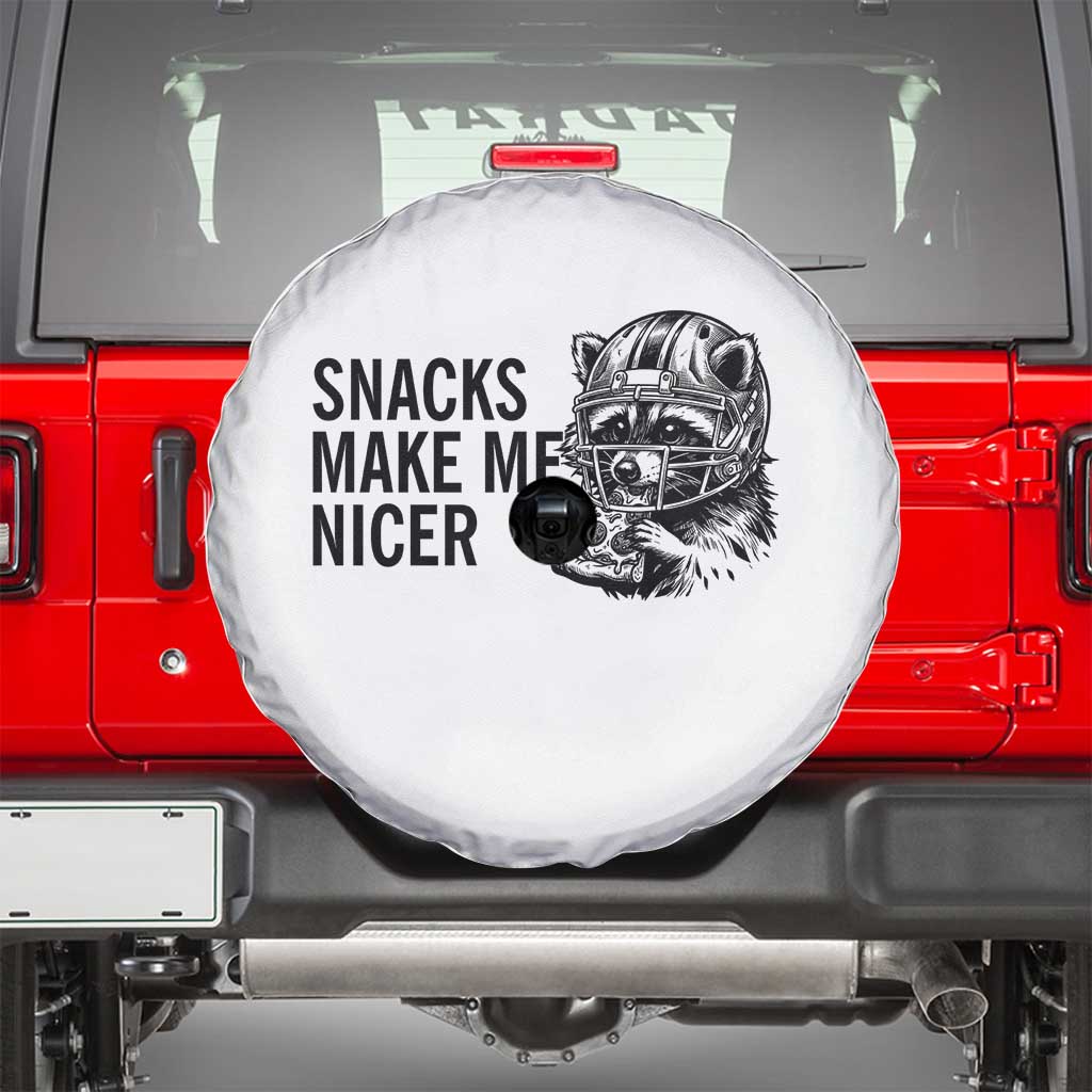 Funny Raccoon Eating Pizza Spare Tire Cover Snacks Make Me Nicer TS14 White Print Your Wear