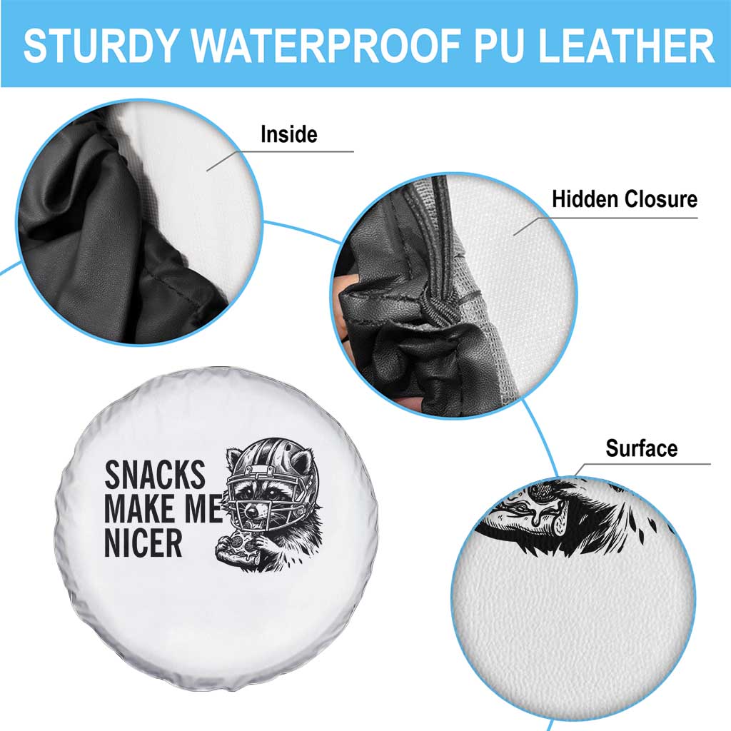Funny Raccoon Eating Pizza Spare Tire Cover Snacks Make Me Nicer TS14 Print Your Wear