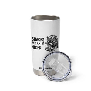 Funny Raccoon Eating Pizza Tumbler Cup Snacks Make Me Nicer TS14 Print Your Wear