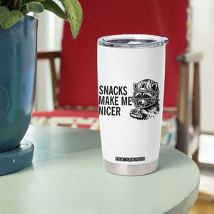 Funny Raccoon Eating Pizza Tumbler Cup Snacks Make Me Nicer TS14 Print Your Wear