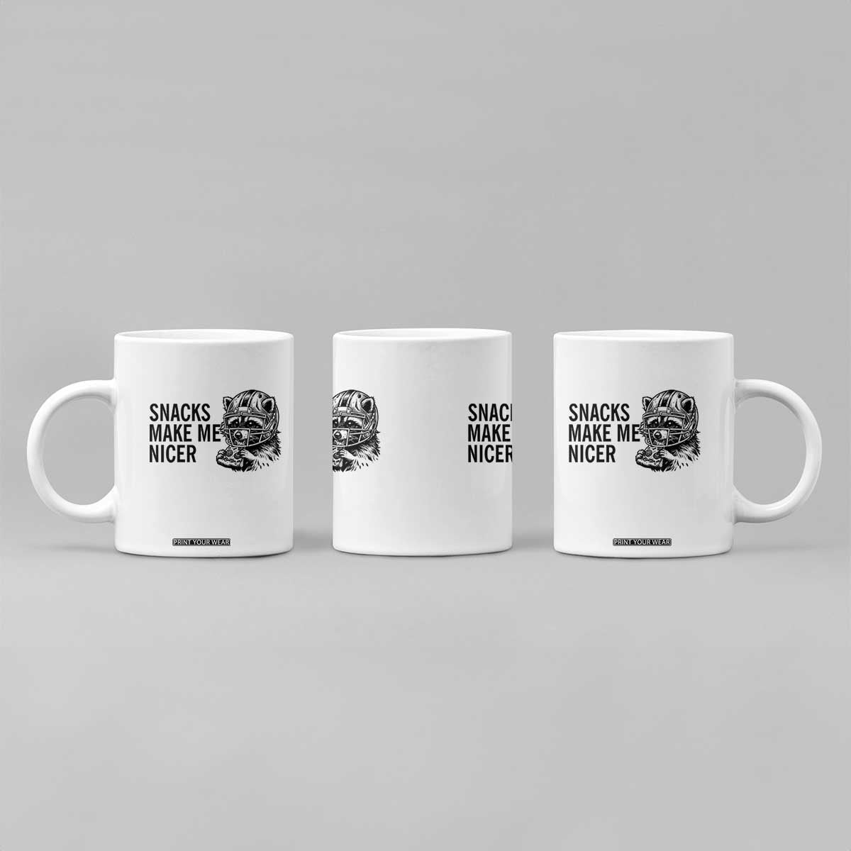 Funny Raccoon Eating Pizza Coffee Mug Snacks Make Me Nicer TS14 Print Your Wear