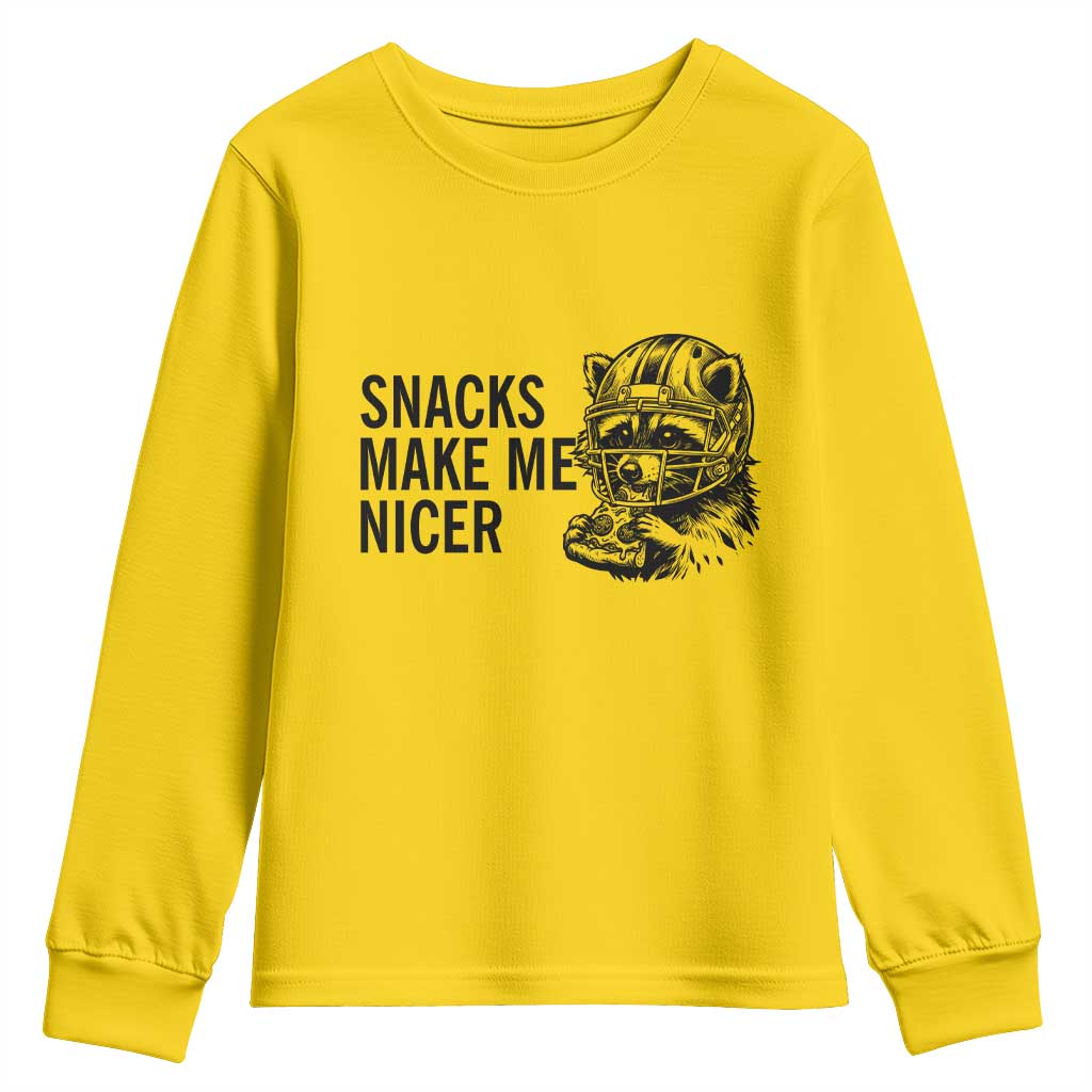 Funny Raccoon Eating Pizza Youth Sweatshirt Snacks Make Me Nicer TS14 Daisy Print Your Wear