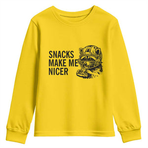 Funny Raccoon Eating Pizza Youth Sweatshirt Snacks Make Me Nicer TS14 Daisy Print Your Wear