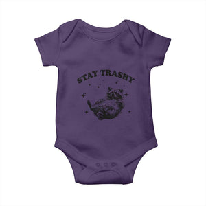 Funny Raccoon Meme Baby Onesie Stay Trashy TS14 Purple Print Your Wear