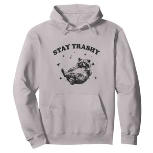 Funny Raccoon Meme Hoodie Stay Trashy TS14 Ice Gray Print Your Wear