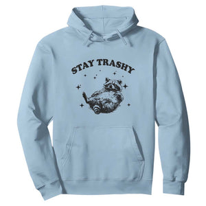 Funny Raccoon Meme Hoodie Stay Trashy TS14 Light Blue Print Your Wear