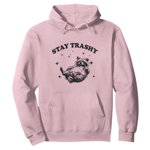 Funny Raccoon Meme Hoodie Stay Trashy TS14 Light Pink Print Your Wear