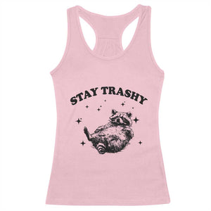 Funny Raccoon Meme Racerback Tank Top Stay Trashy TS14 Light Pink Print Your Wear
