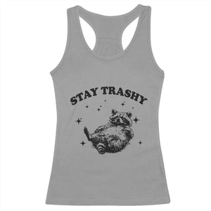 Funny Raccoon Meme Racerback Tank Top Stay Trashy TS14 Sport Gray Print Your Wear