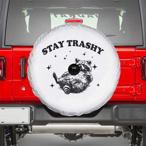 Funny Raccoon Meme Spare Tire Cover Stay Trashy TS14 White Print Your Wear
