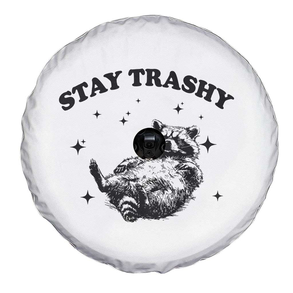 Funny Raccoon Meme Spare Tire Cover Stay Trashy TS14 Print Your Wear