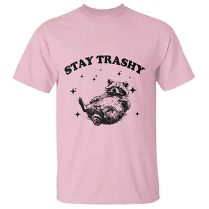 Funny Raccoon Meme T Shirt Stay Trashy TS14 Light Pink Print Your Wear