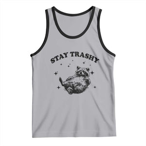 Funny Raccoon Meme Tank Top Stay Trashy TS14 Athletic Heather Black Print Your Wear